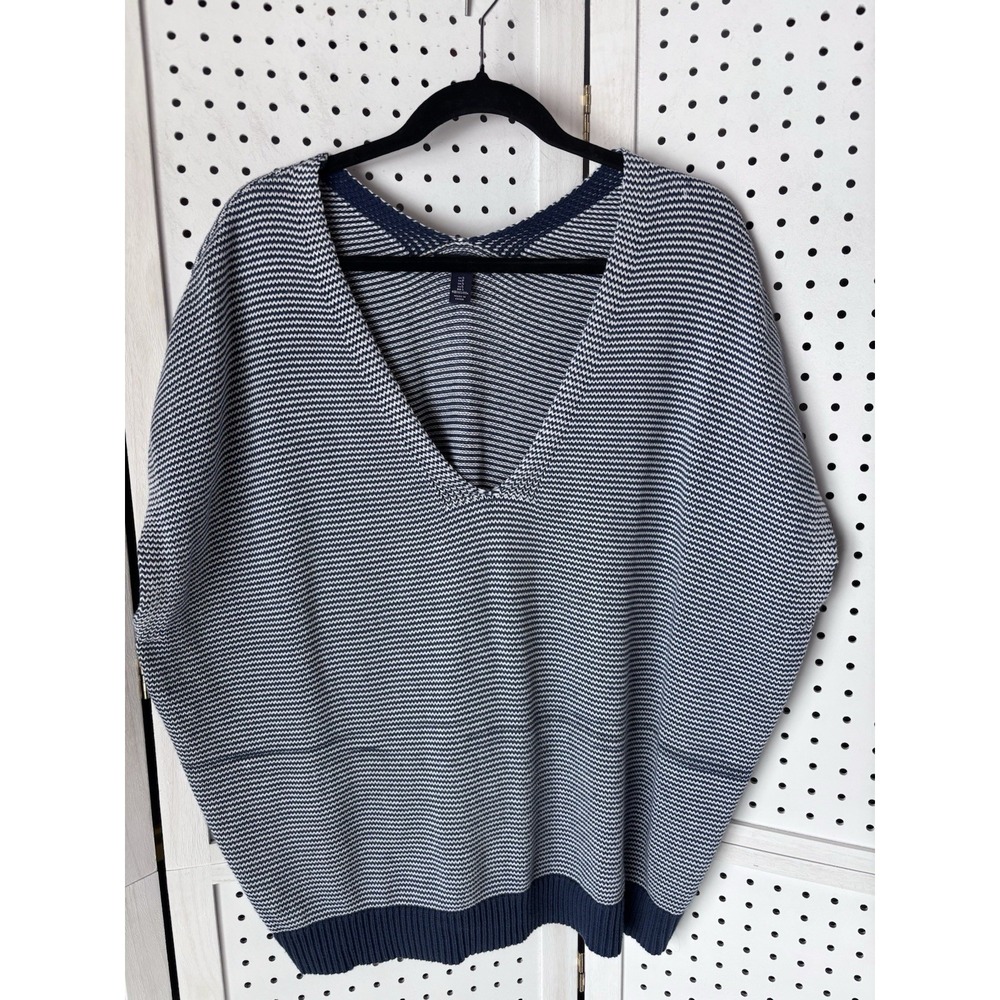 Gap Oversized Poncho Sleeveless Sweater‎ Women's S Blue White Nautical Beachy